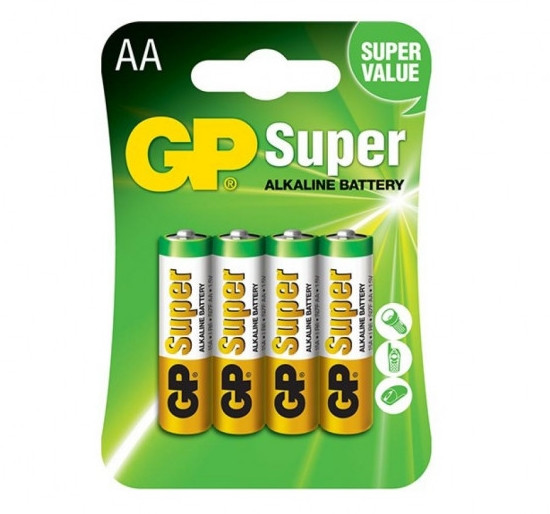 Лужні батарейки GP Super Alkaline Batteri AA 1.5V 15A-U4 LR6 комплект  4 шт.