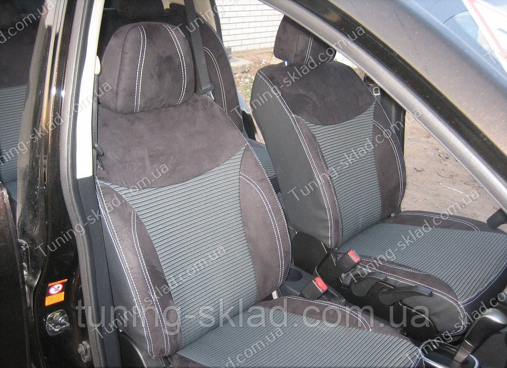 Чохли на сидіння Нісан Тііда хетчбек (чохли з екошкіри Nissan Tiida 5D стиль Premium), фото 1