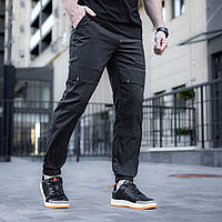 Чоловічі штани карго чорні з бічними кишенями штани