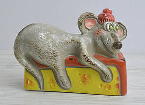 Скарбничка керамічна Миша на сирі Н12см