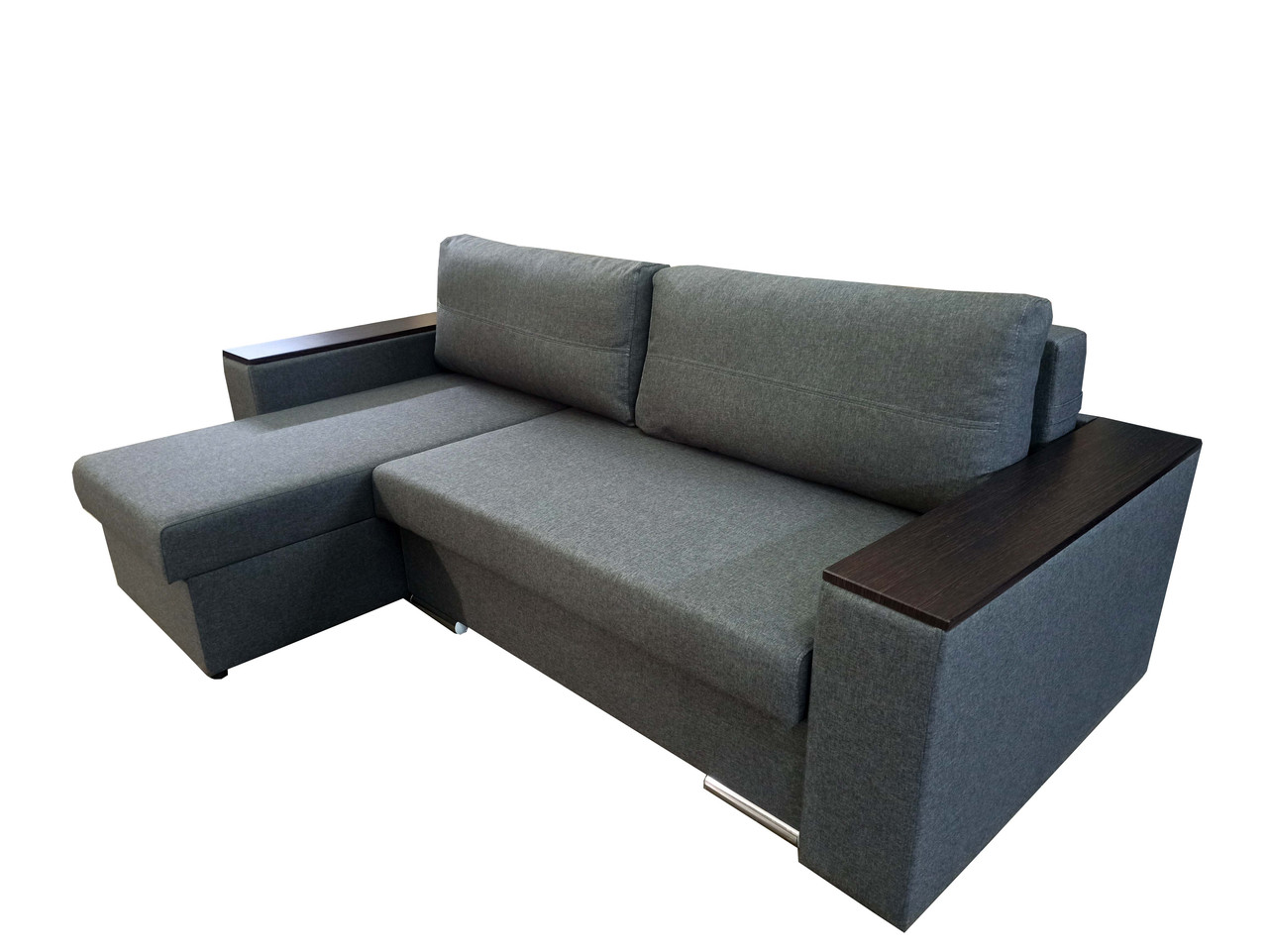 Диван кутовий єврокнижка "Оллі" MDF. Сірий. Спальне місце 200*150см. Саванна nova 14