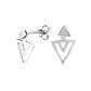 Срібні сережки трансформери два Трикутники без каменів, фото 2