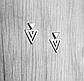Срібні сережки трансформери два Трикутники без каменів, фото 4