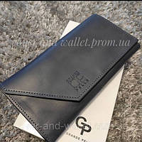 Стильный кожаный кошелек купюрник в ретро стиле Grande Pellе