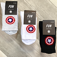 Носки мужские демисезонные спортивные хлопок Fun Socks, размер 40-45, высокие, ассорти, 02128