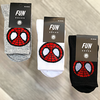 Шкарпетки чоловічі демісезонні спортивні бавовна Fun Socks, розмір 40-45, високі, асорті, 02129