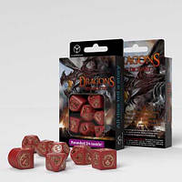 Набір Дайсів Dragons Ruby Modern Dice Set Red & Gold