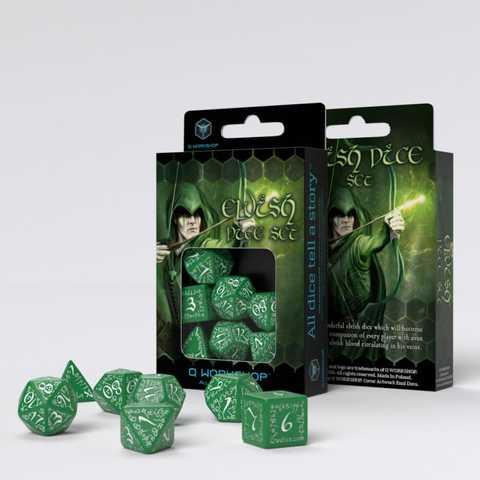 Набір Дайсів Elvish Dice Set Green & White - фото 1 - id-p1646407044