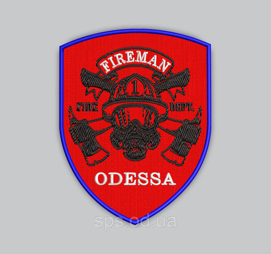 Шеврони "FIREMAN Odessa" 9*7 см (Термін виготовлення під замовлення 7-14 днів)