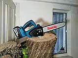 Акумуляторна ланцюгова пилка Makita З6В 6А DUC 122 Z, електропилка з двома акумуляторами, фото 4