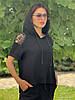 Жіночий костюм з льону Poliit 7385 чорний 36, фото 2
