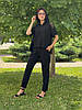 Жіночий костюм з льону Poliit 7385 чорний 36, фото 7