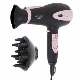 Фен для волосся з дифузором та іонізацією Adler AD 2248 ION 2200W Чорний