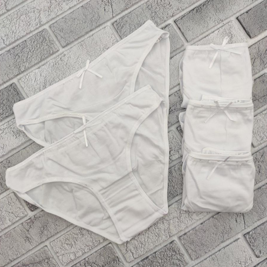 Труси жіночі бавовняні р.44-48 білі з бантиком ТУРЕЧЧИНА сліпи 30035756, фото 1