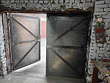 Коміра гаражні УТЕПЛЕННІ металеві розстібні без калітки з рамою — ціна за 1 кв.м лист металу 2 мм, фото 8
