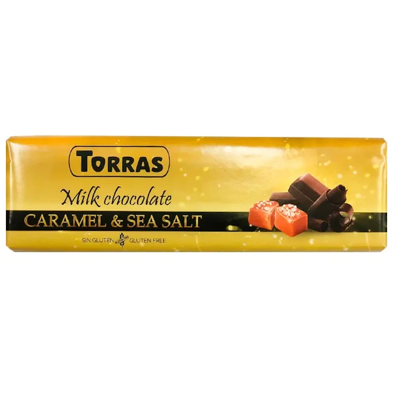 Шоколад молочний Torras карамель та морська сіль, 300 г