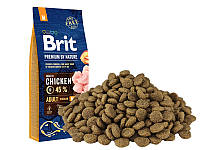 Brit Premium Adult M Chicken, 1 кг (развес). Брит премиум, корм с курицей для собак средних пород. 526376