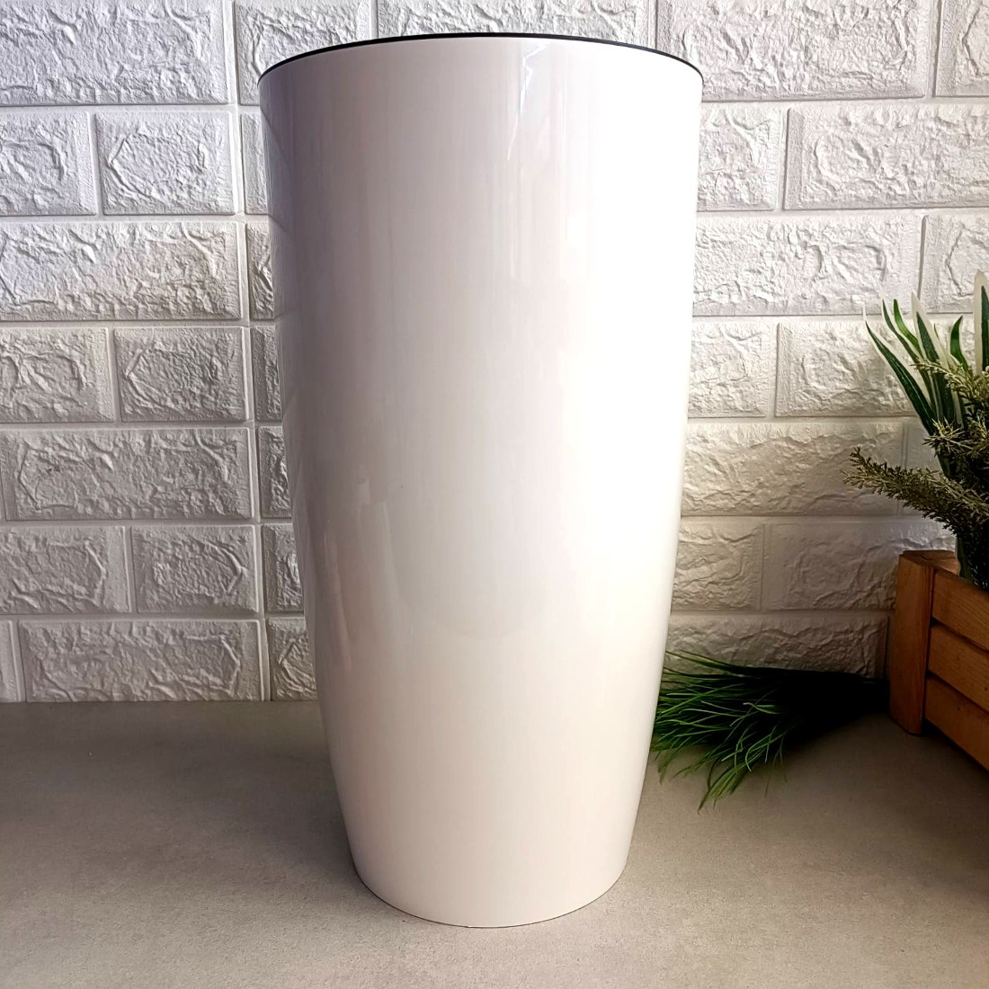 Масивний вазон 10 л 51х27 см Альфа біла троянда Алеана