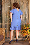 Коротке батальне лляне плаття напівобтислого силуету з кишенями з боків (р.50-56). Арт-4300/7, фото 9