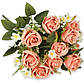 Букет штучних троянд  мікс (0116)|  В-50 см |Коробка-11 гілок|виробник-Польща, фото 5