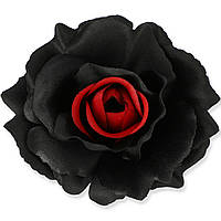 Роза Соня черная  с красным (КОД: 3349 -01) В – 6,5 см Д – 12 см | производство в Польша |12 шт. в упаковке