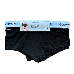 Набір жіночих трусів "Gomati" шортики. Розмір: L. (2 шт/уп). Чорні. Туреччина.