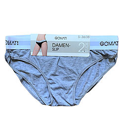 Набір жіночих трусів "Gomati" сліпи. Розмір: M. (2 шт/уп). Сірі. Туреччина.