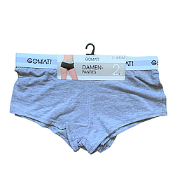 Набір жіночих трусів "Gomati" шортики. Розмір: L. (2 шт/уп). Сірі. Туреччина.