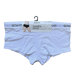 Набір жіночих трусів "Gomati" шортики. Розмір: L. (2 шт/уп). Білі. Туреччина.