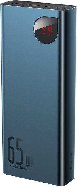 Портативний акумулятор павербанк Baseus Adaman Metal 20000mAh 65W Blue (PIMDA-D03)