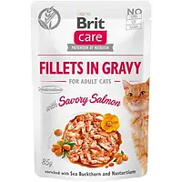 Консервы для кошек филе в соусе с лососем Brit Care Cat Fillets in Gravy 85 г