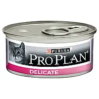 Влажный корм Purina Pro Plan Delicate для котов, мусс, Индейка 85 г