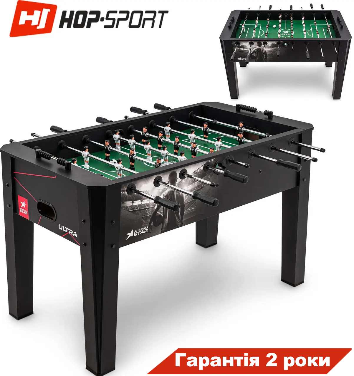 Настільний футбол Hop-Sport Ultra Чорний . Гарантія 2 роки