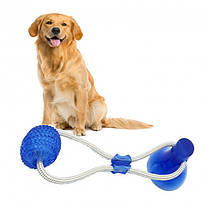Гумова іграшка для собак канат на присосці з м'ячем 50479, фото 2