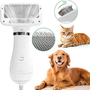Щітка та фен 2 в 1 для тварин з шумозаглушенням для котів та собак, гребінець для грумінгу Pet Grooming Dryer, фото 2