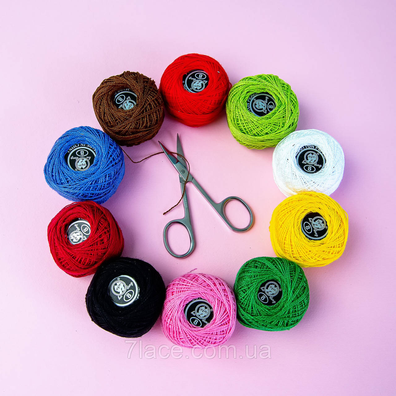 Нитки Ірис для вишивання гачком/мікс кольорів/паковання 12 бобін, фото 1