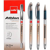 Ручка масляная "Athlon" Cello CL1166-12 синяя