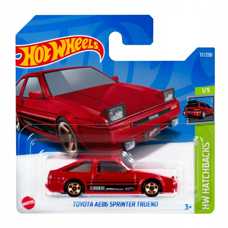 Машинка Хот Вілс 1:64 Toyota AE86 Sprinter Trueno колекція HW Hatchbacks Hot Wheels Mattel HCW77