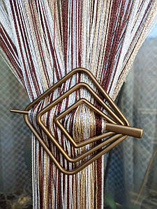 Шпилька заколка для штор ниток квадратна бронзова матова міцний пластик