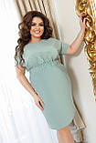 Літнє коротке плаття батал із завищеною талією та кишенями (р.48-58). Арт-4311/7, фото 2