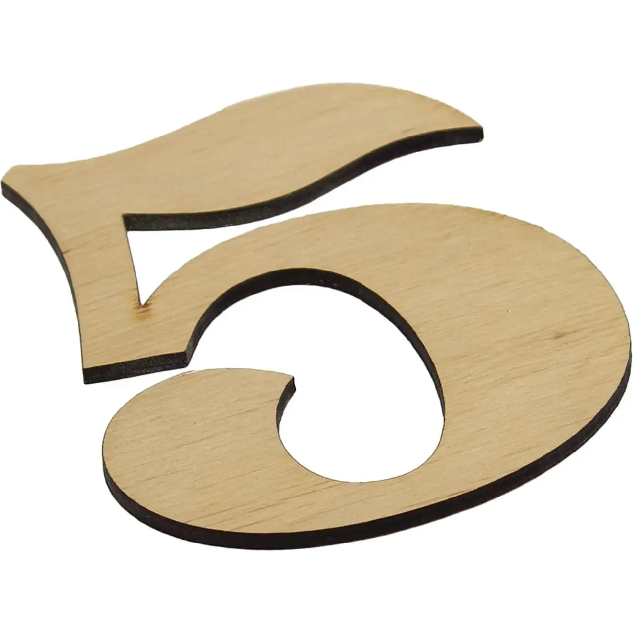 Заготовка фанера Цифра "5" h10cм