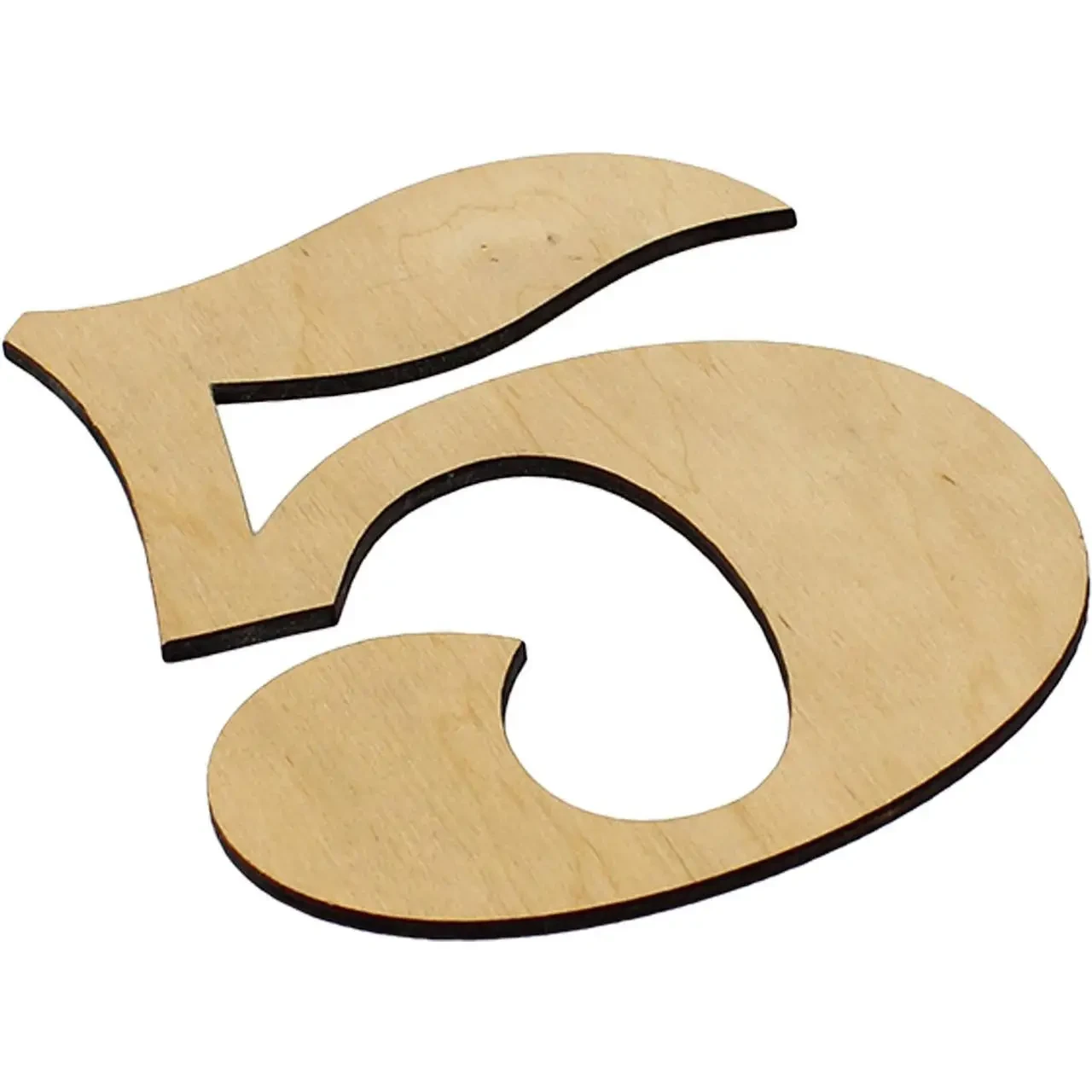 Заготовка фанера Цифра "5" h15cm