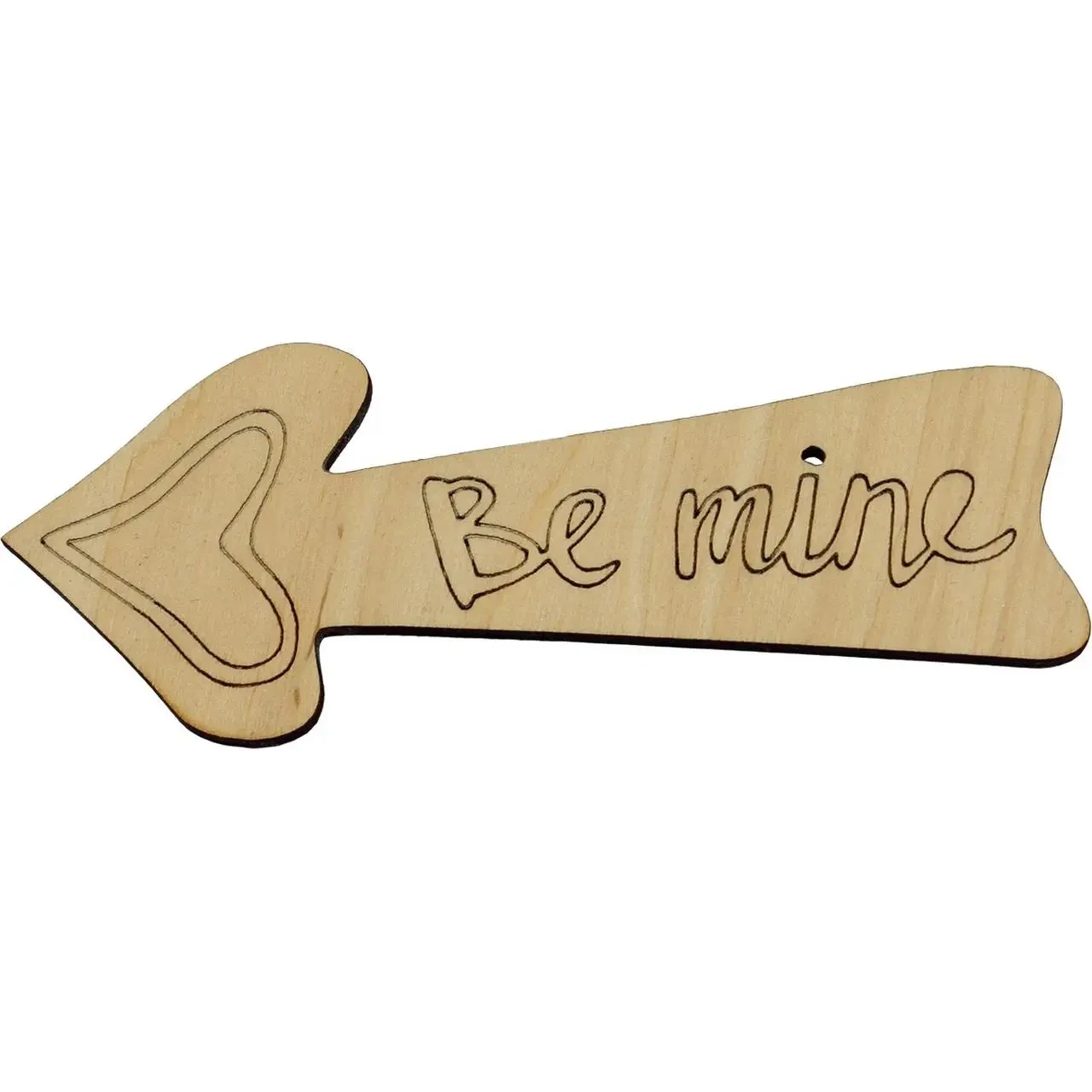 Заготовка фанера напис-тегі "Стрілка Be mine" 14 см