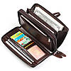 Чоловічий місткий клатч WEIXIER із PU шкіри. Чоловічий шкіряний гаманець портмоне зі шкіри Коричневий, фото 7