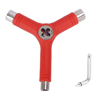 Універсальний ключ для скейта 6-в-1 Red