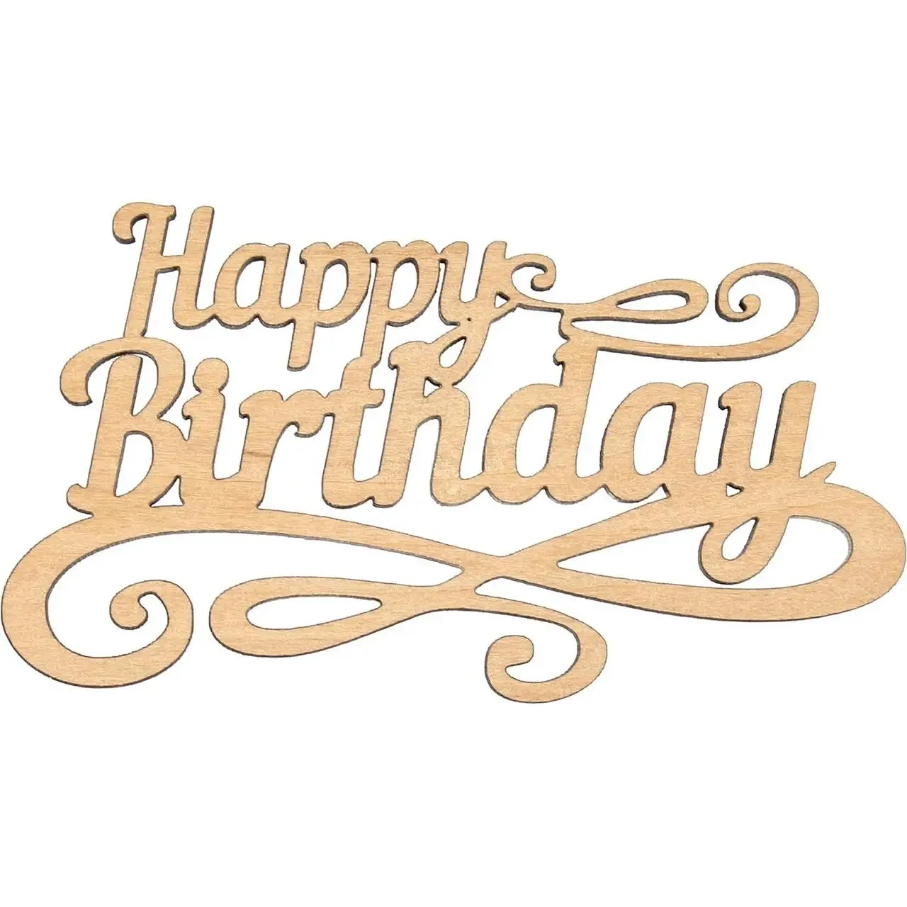 Заготовка фанера напис "Happy Birtday" 10 см