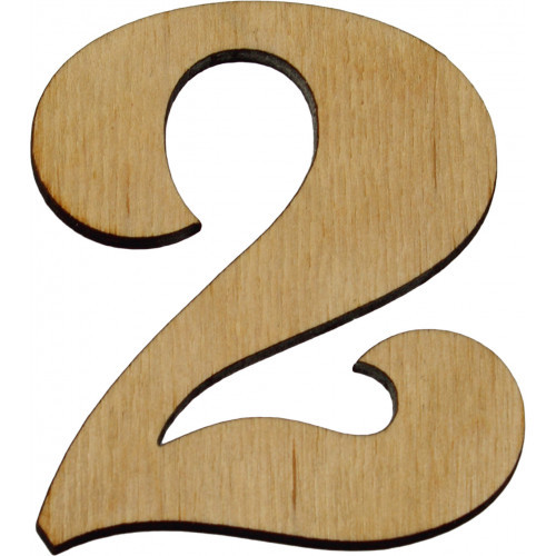 Заготовка фанера Цифра "2" h6cм
