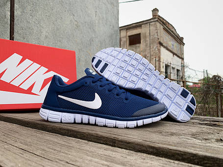Чоловічі кросівки Nike Free Run 3.0 blue сині, фото 1