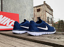 Чоловічі кросівки Nike Free Run 3.0 blue сині, фото 6