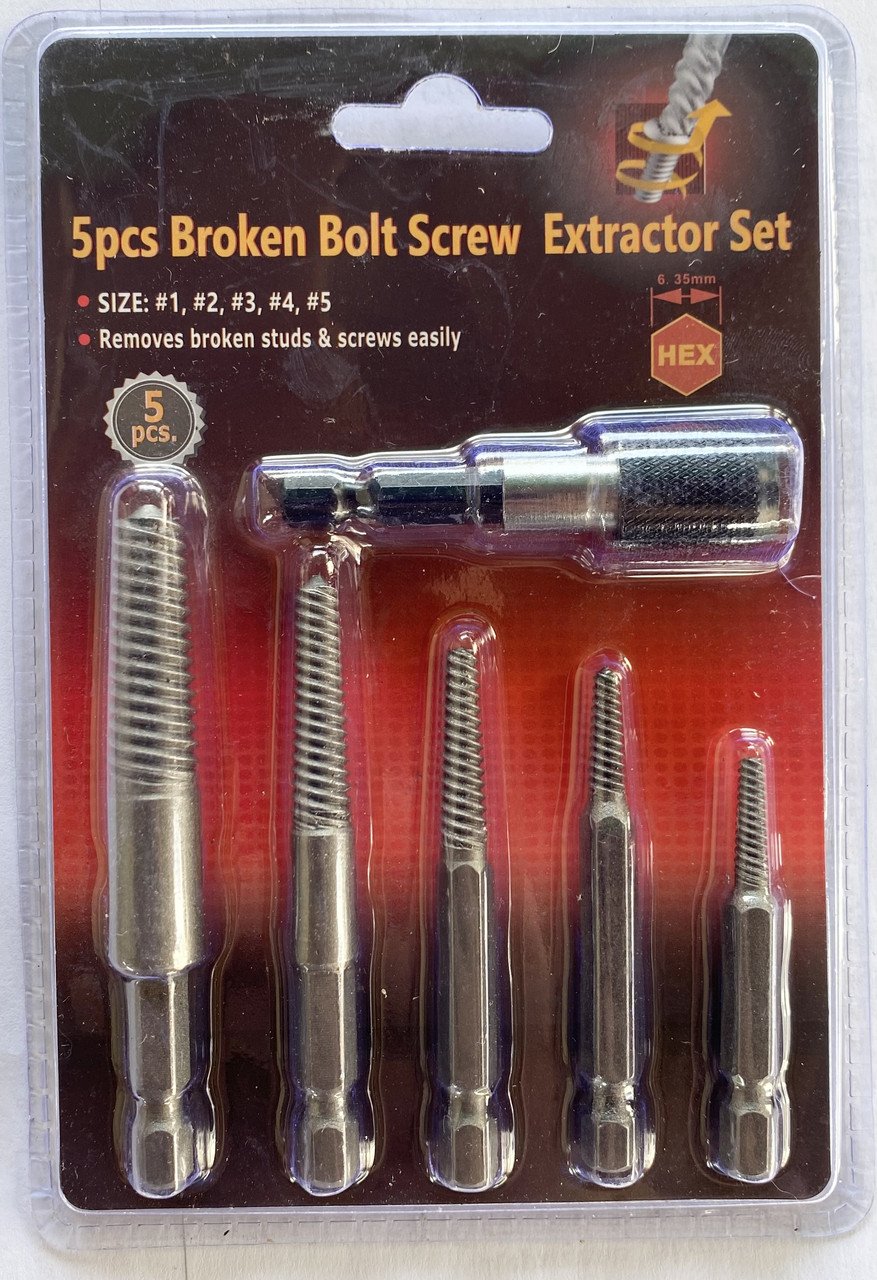 Набор экстракторов 5шт для удаления сломанных болтов и шпилек (ID ...